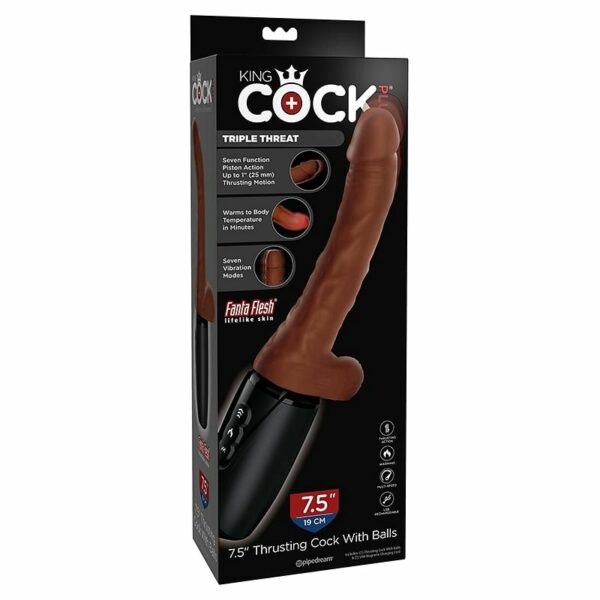King Cock Plus 7.5in Thrust w/Balls Brn