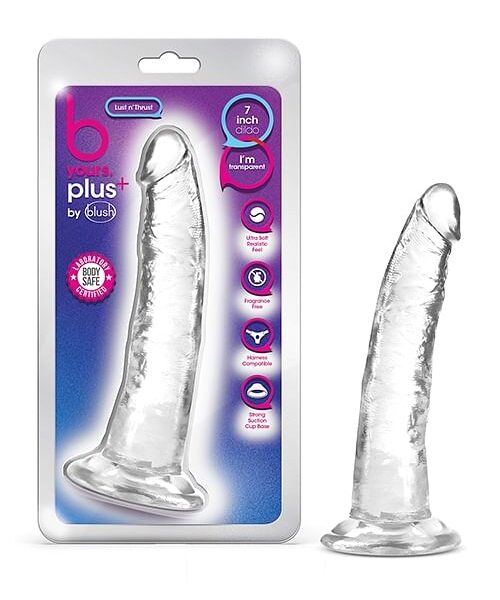 Blush B Yours Plus 7" Lust n' Thrust Dildo - Clear