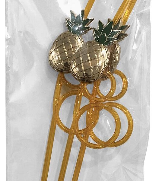 Tropical Drinking Straws - Pineapple - 3 Pack