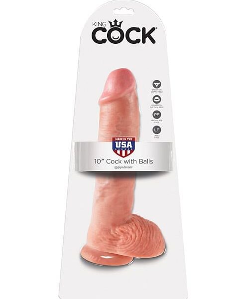 King Cock 10" Cock w/Balls - Flesh