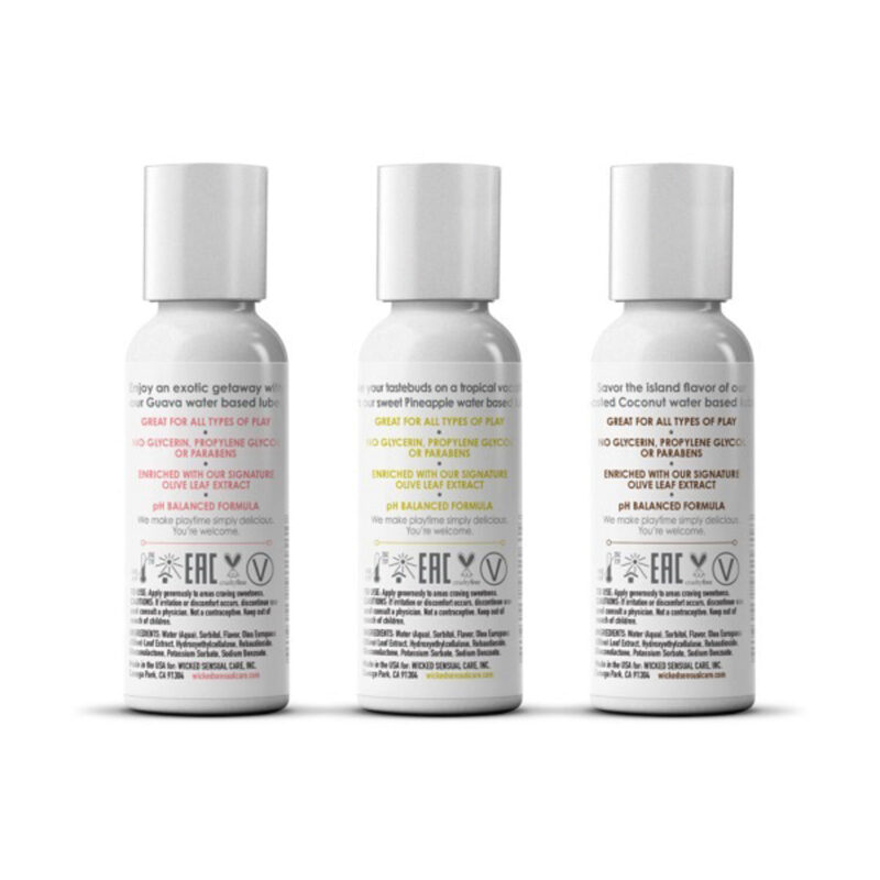 Wicked Simply Tropical Trio 1oz Travel Size Flavored Lubes - Image 3